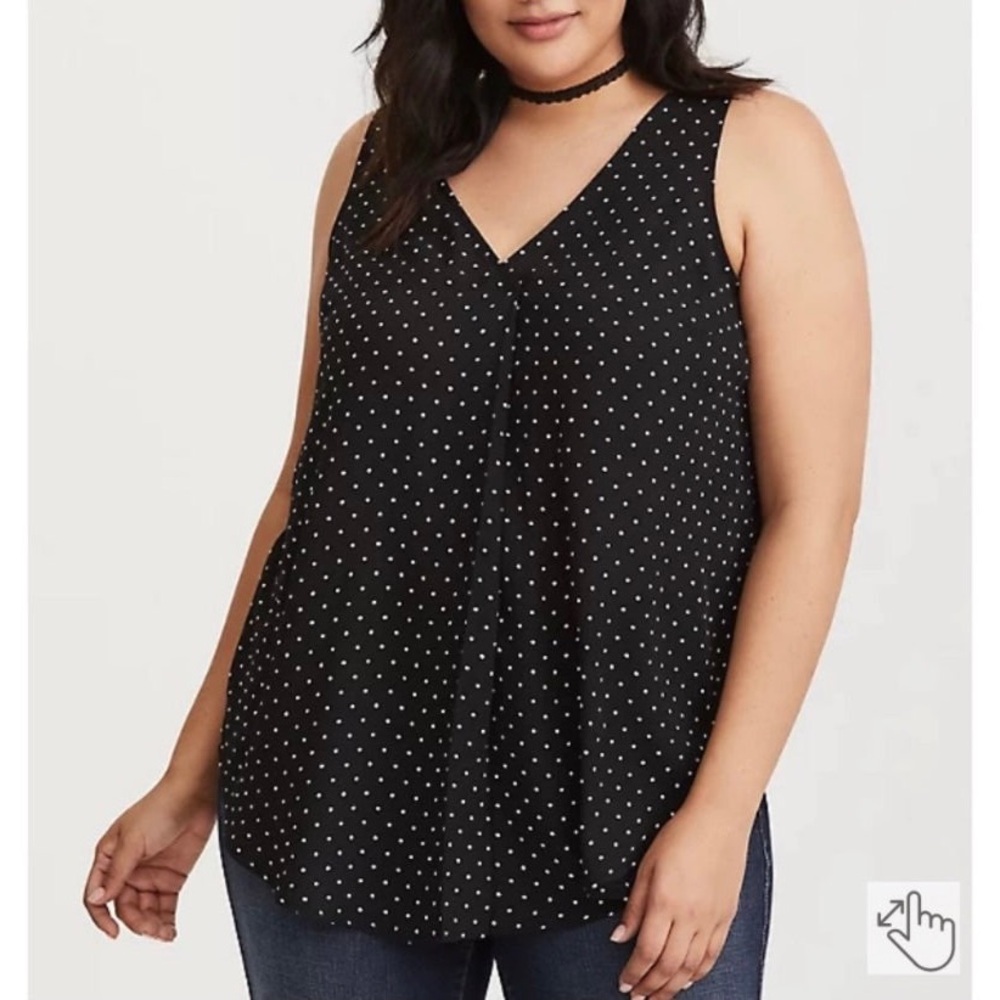 Torrid Black Polka Dot Sleeveless Tank